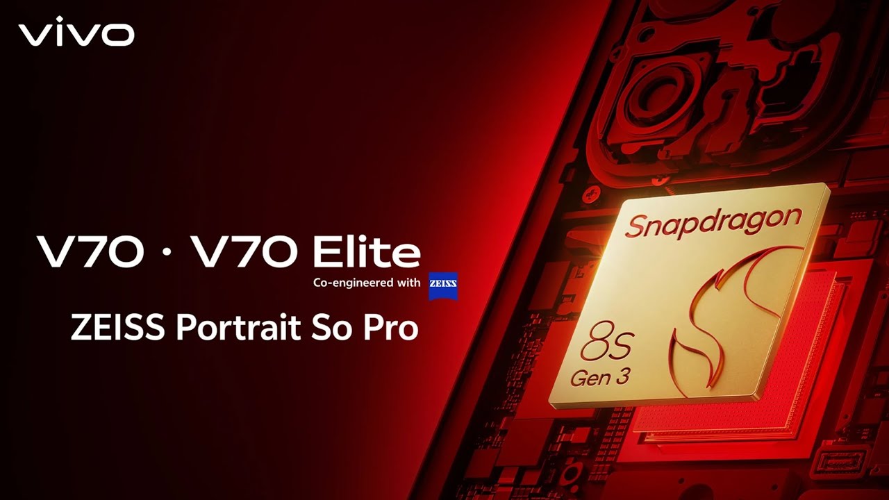 vivo V70 กับ V70 Elite อย่างเป็นทางการ ยืนยันสเปคชิปเซ็ต Snapdragon 7 Gen 4 กับ Snapdragon 8s Gen 3 