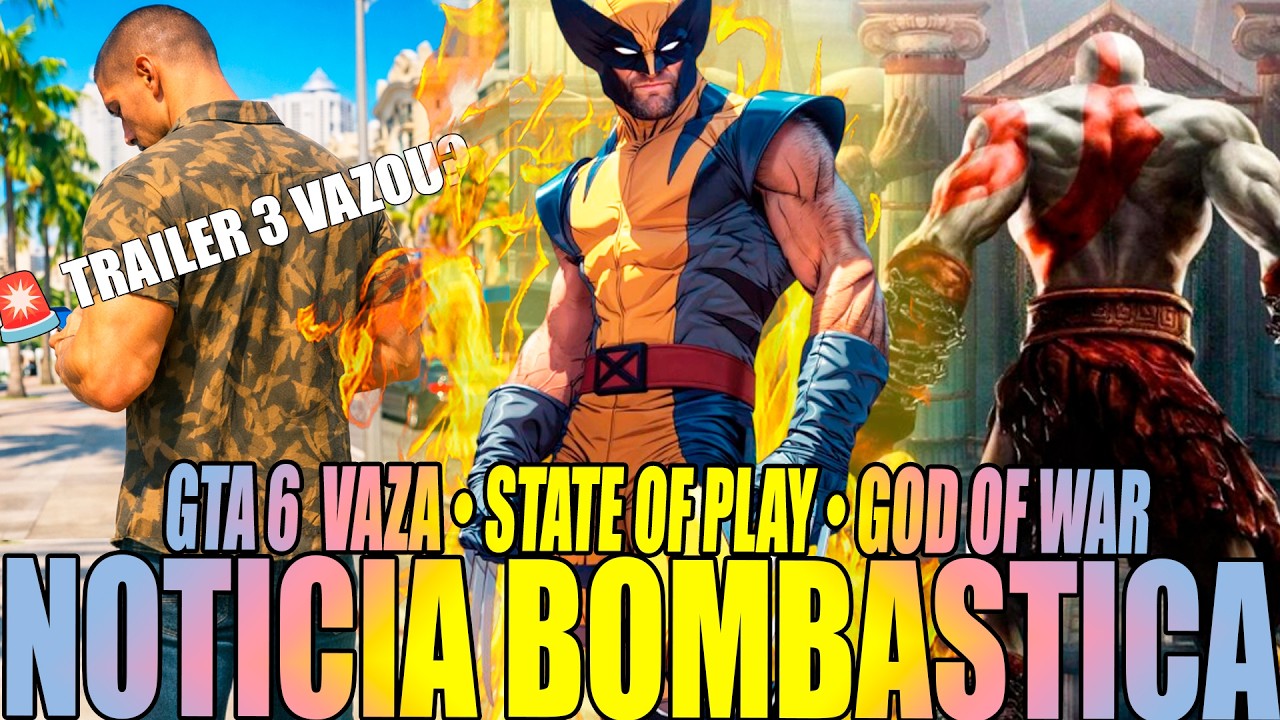 LISTAGEM DE JOGOS NO STATE OF PLAY! GOD OF WAR REMAKES E VAZA GAMEPLAY DO GTA 6!?