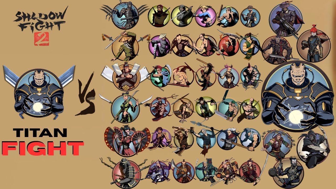 Titan Vs All Bosses & Bodyguards - Shadow Fight 2 Special Edition
