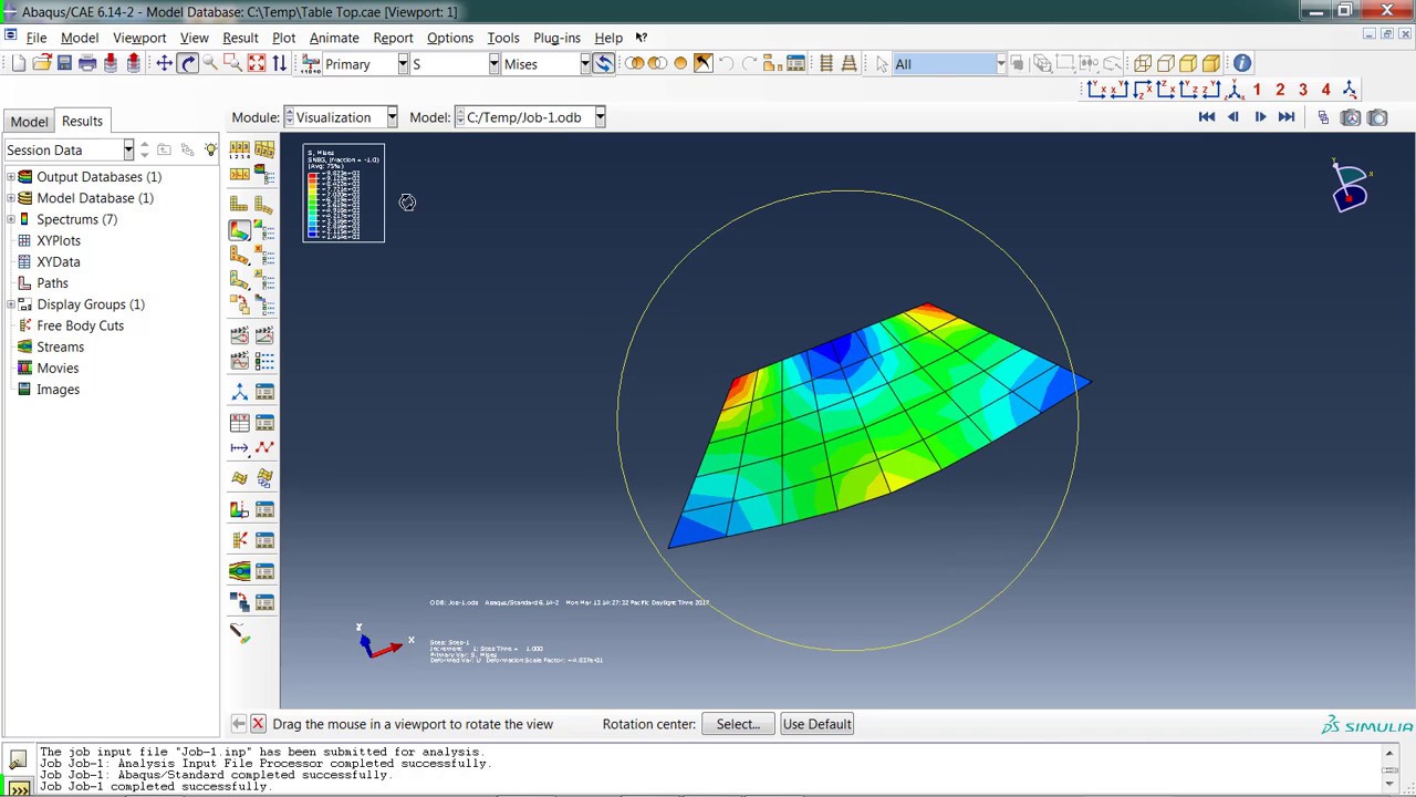 Abaqus Tutorial 1 (First Analysis)