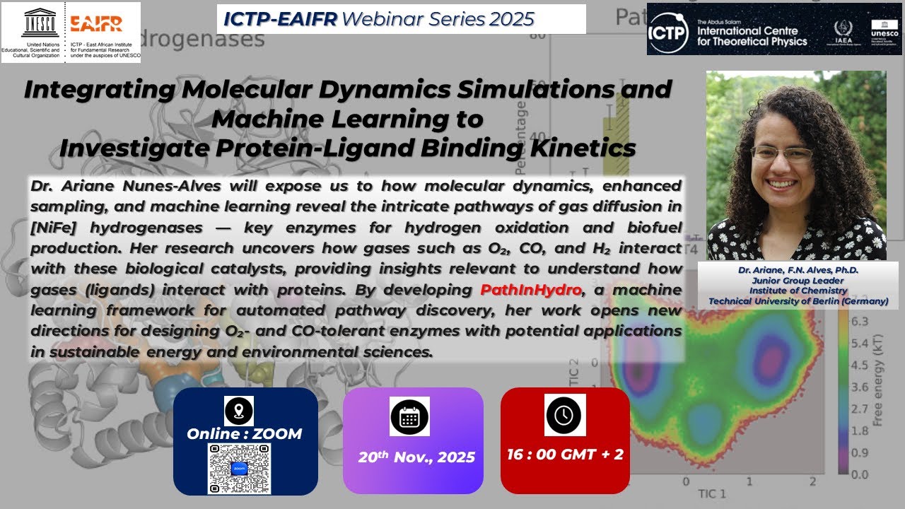 EAIFR Webinar on Molecular Dynamics, Enhanced Sampling and Machine Learning: Dr.  Ariane Nunes-Alves
