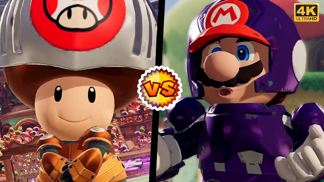 Mario Strikers: Battle League - Toad Vs. Mario | 4K