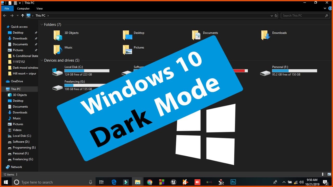 how to enable dark mode in windows 10 File explorer - how to turn on windows 10 dark theme