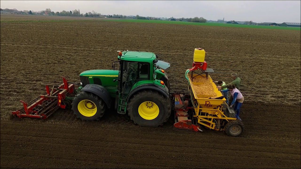 Uien Planten / Planting onions / Zwiebeln pflanzen / John Deere / Peje / John Deere 6200 / Joskin