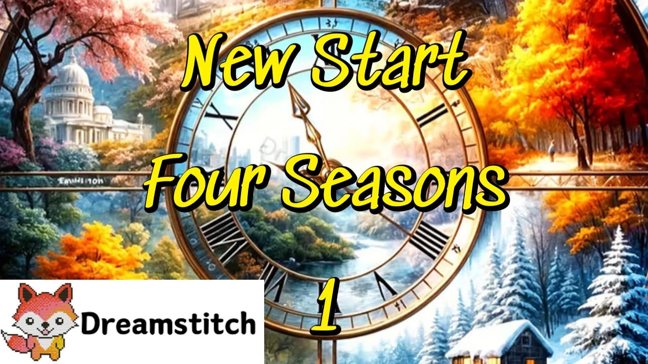 Four Seasons 1 #dreamstitch  #flosstube  #pointdecroix #unboxing #embroidery  #stampedcrossstitch