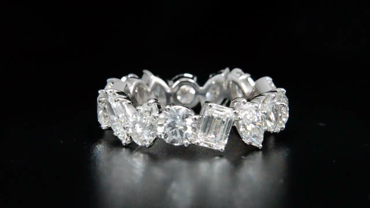6.67 Carats Natural Mixed Shape Eternity Band - ALL GIA Certified