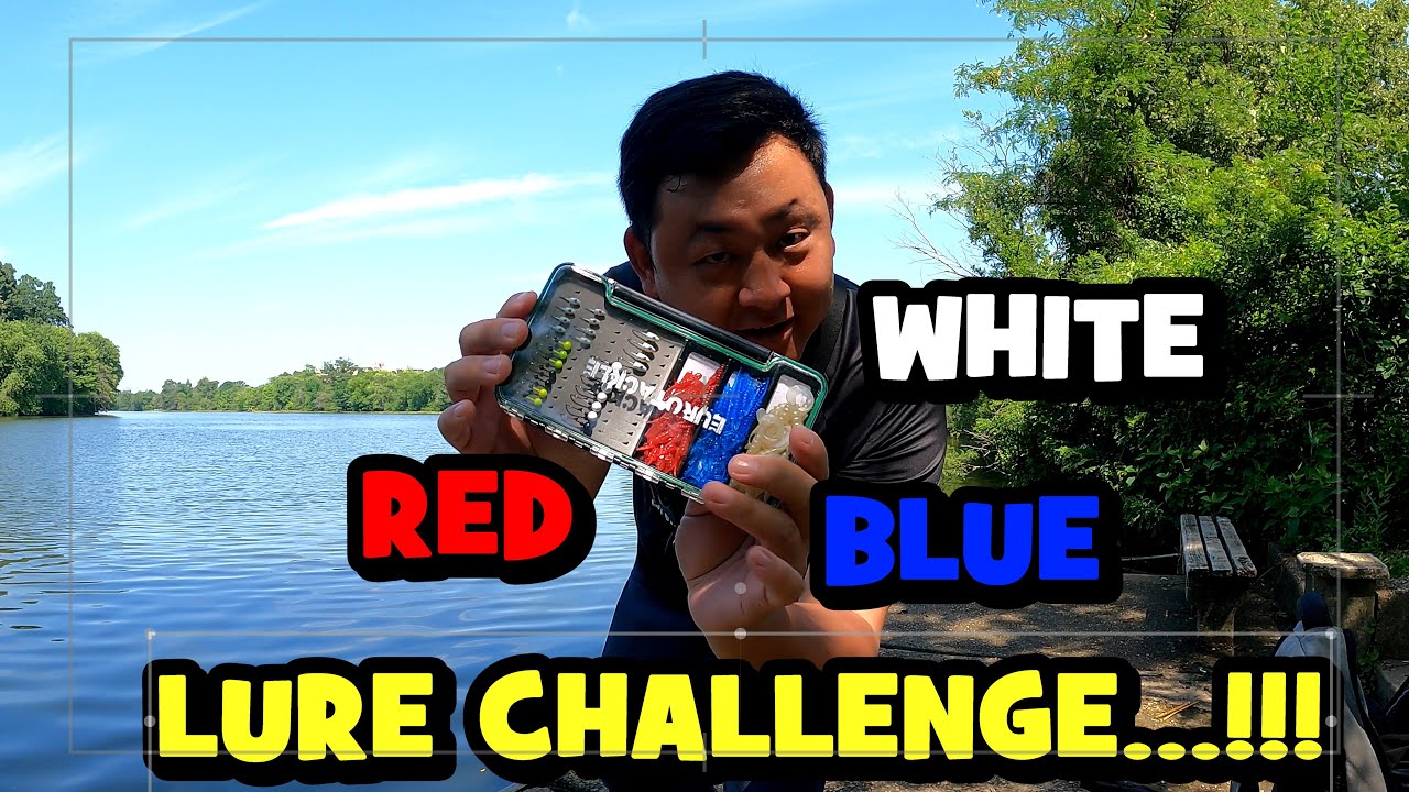 PATRIOTIC ANGLER Attempts to Catch 50 FISH on RED/WHITE/BLUE Lures...!!! [CHALLENGE]