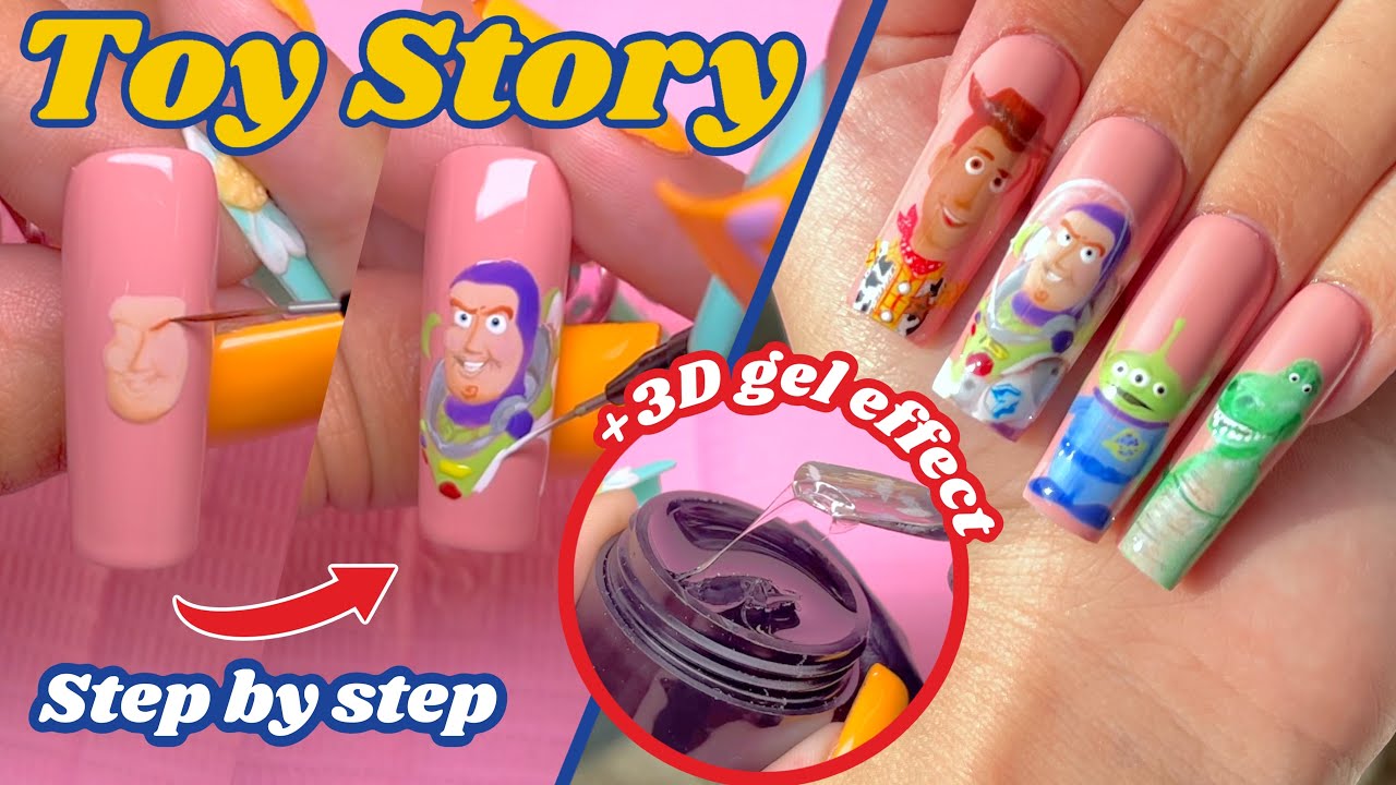 TOY STORY Character Nail Art Tutorial STEP BY STEP | NailzByDev & Veeda Bella Gel Polishes ❤️💙💛