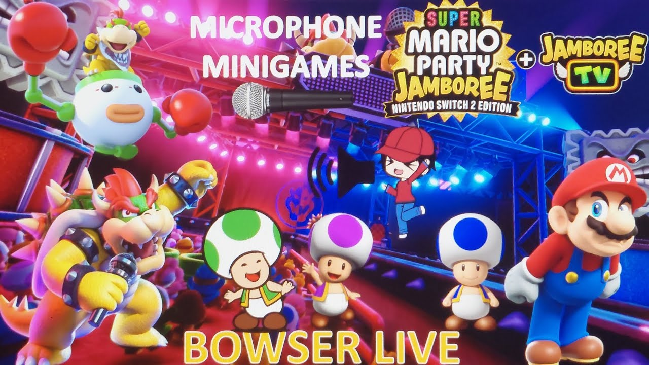 SMPJ + Jamboree TV - Mario with the Toads in Bowser Live (Microphone Minigames with my Voice🎤🗣)