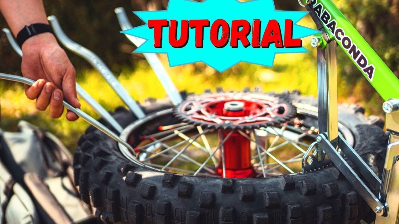 TUTORIAL CAMBIO PNEUMATICO OFF ROAD + MOUSSE, SMONTAGOMME RABACONDA - COME CAMBIARE LE GOMME DA MOTO