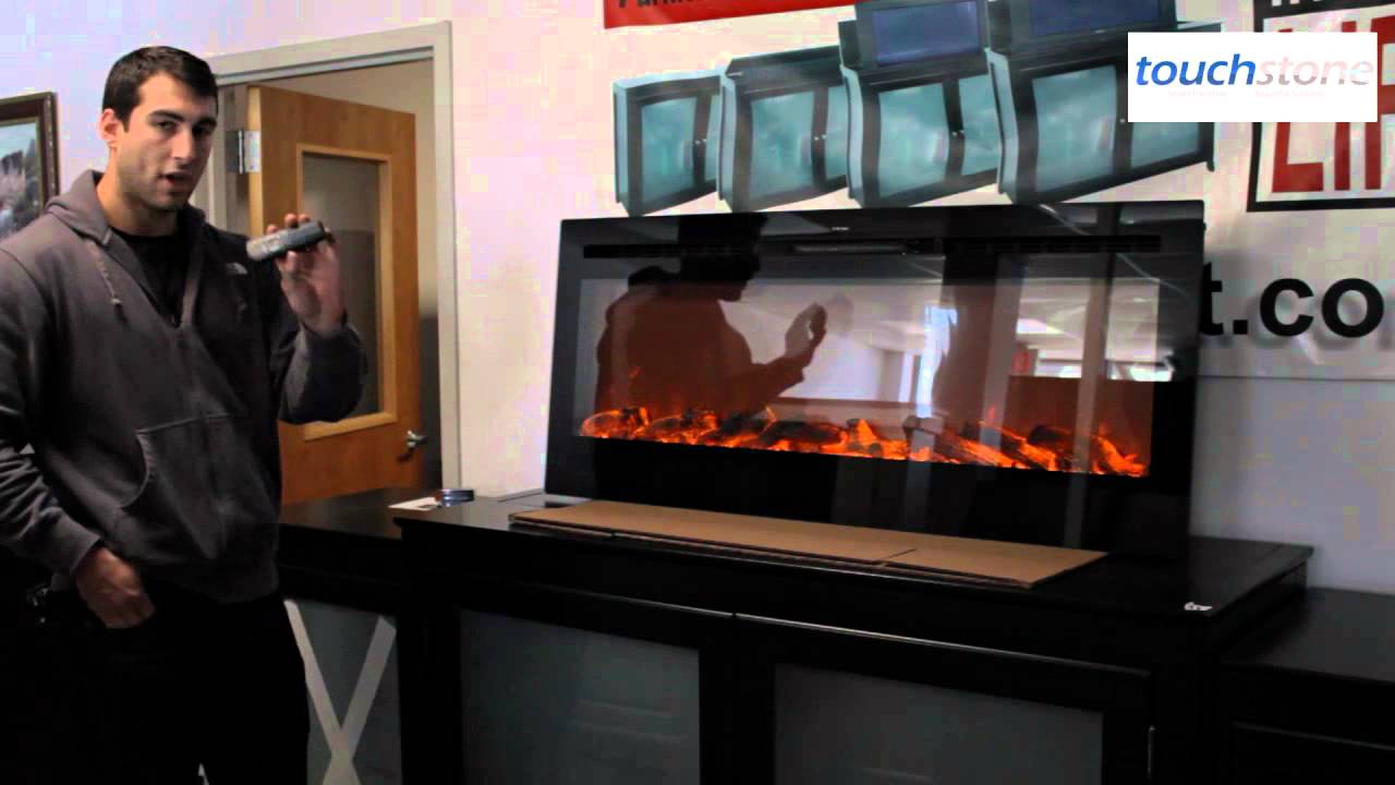 Touchstone's Sideline Recessed Wall Mounted Electric Fireplace