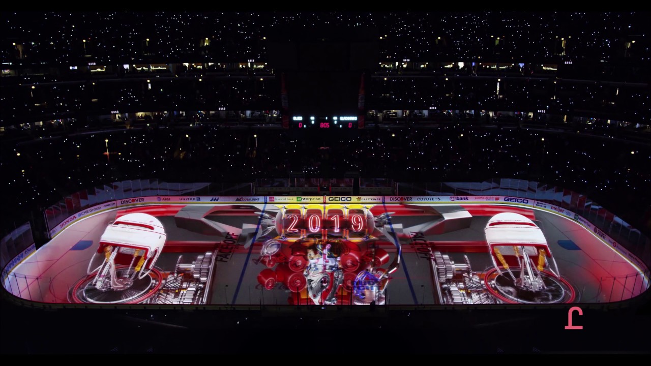 Insane Chicago Blackhawks Projection Show Opener Ice 2016-2017