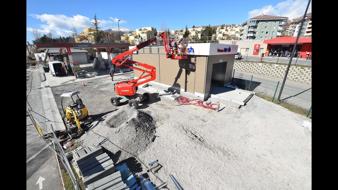 Création d'une station de lavage au Relais Total de Charance - Gap (05) - Time-lapse