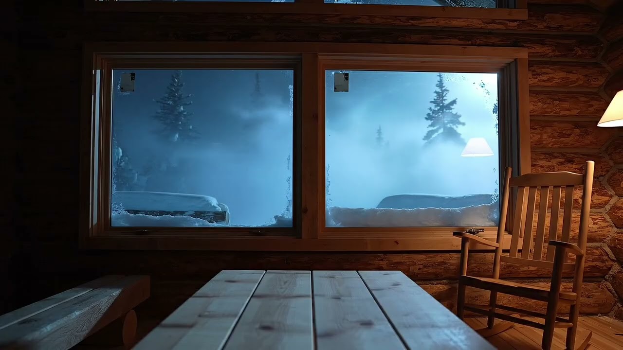 Snowstorm Outside ❄️ Silent Mountain Cabin | Deep Sleep Winter Ambience