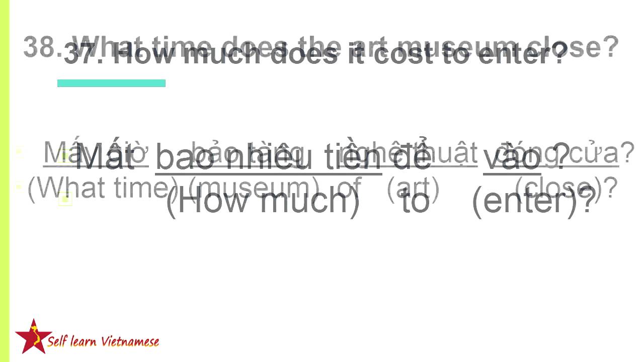 50 survival Vietnamese sentences for travelling Part 2