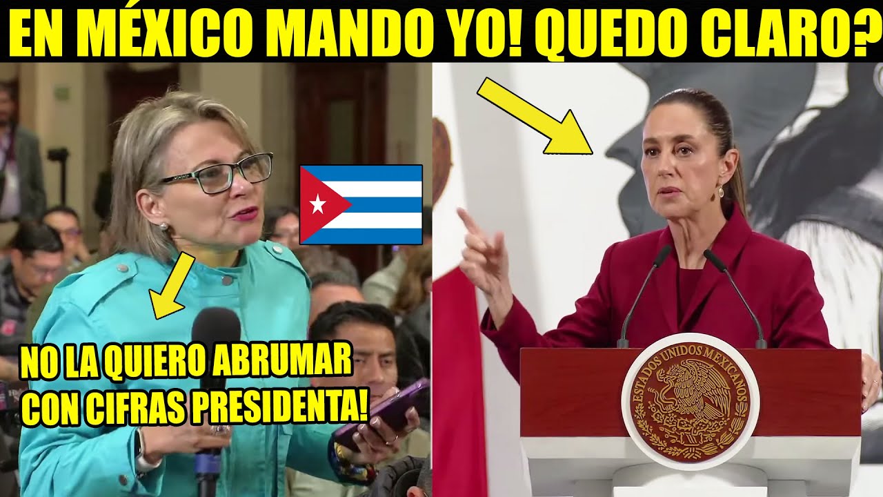 CLAUDIA BOTA DE SU MAÑANERA A REPORTERA CUBANA QUE QUISO DAR ORDENES ¡INCREIBLE! 🚨