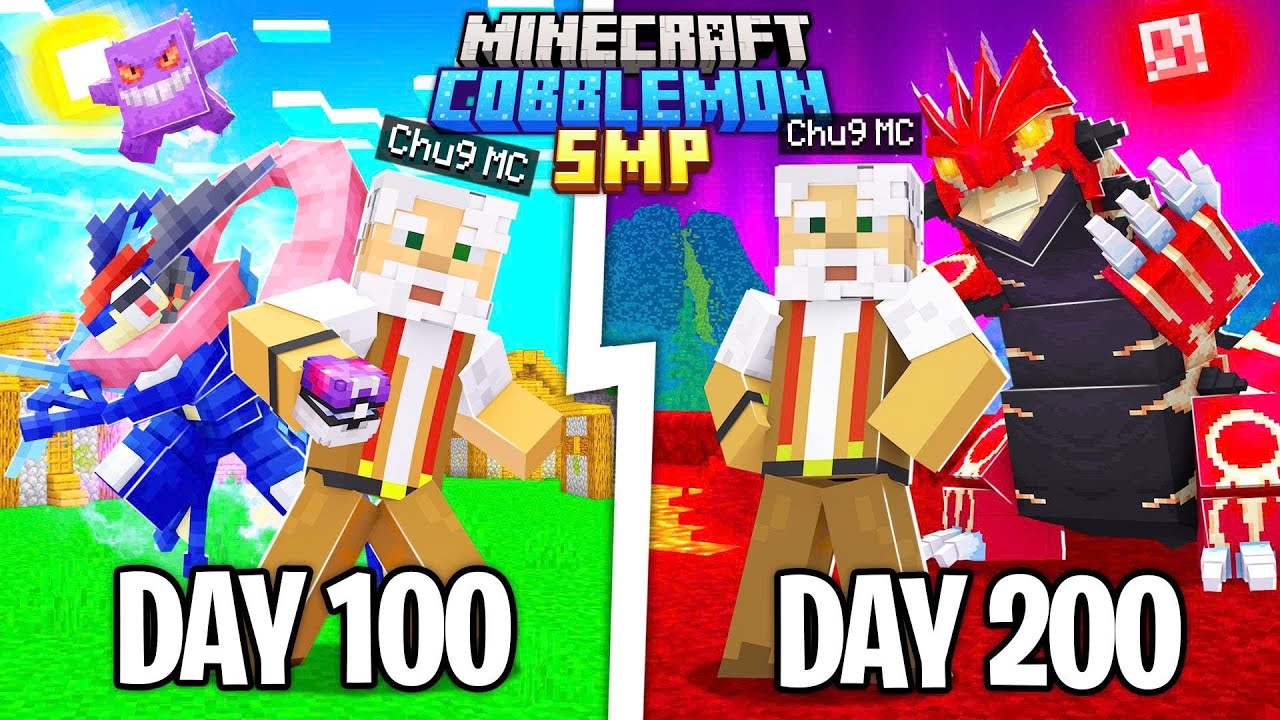 T&oacute;m tắt 200 Ng&agrave;y Minecraft Cobblemon SMP Sinh Tồn Si&ecirc;u Kh&oacute; T&ocirc;i Bắt Thần Lục Địa!