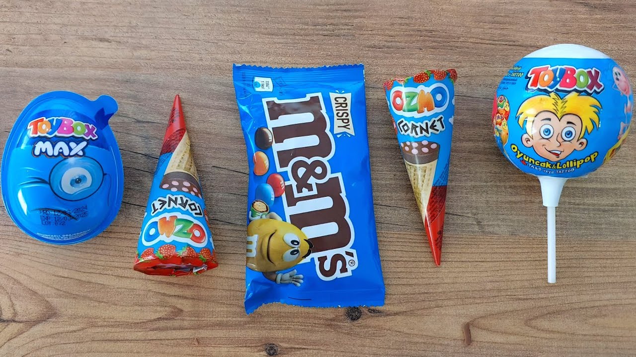 ASMR Most Popular Candys / some lots of colorful rainbow lollipop candy / unpacking chocolate eat