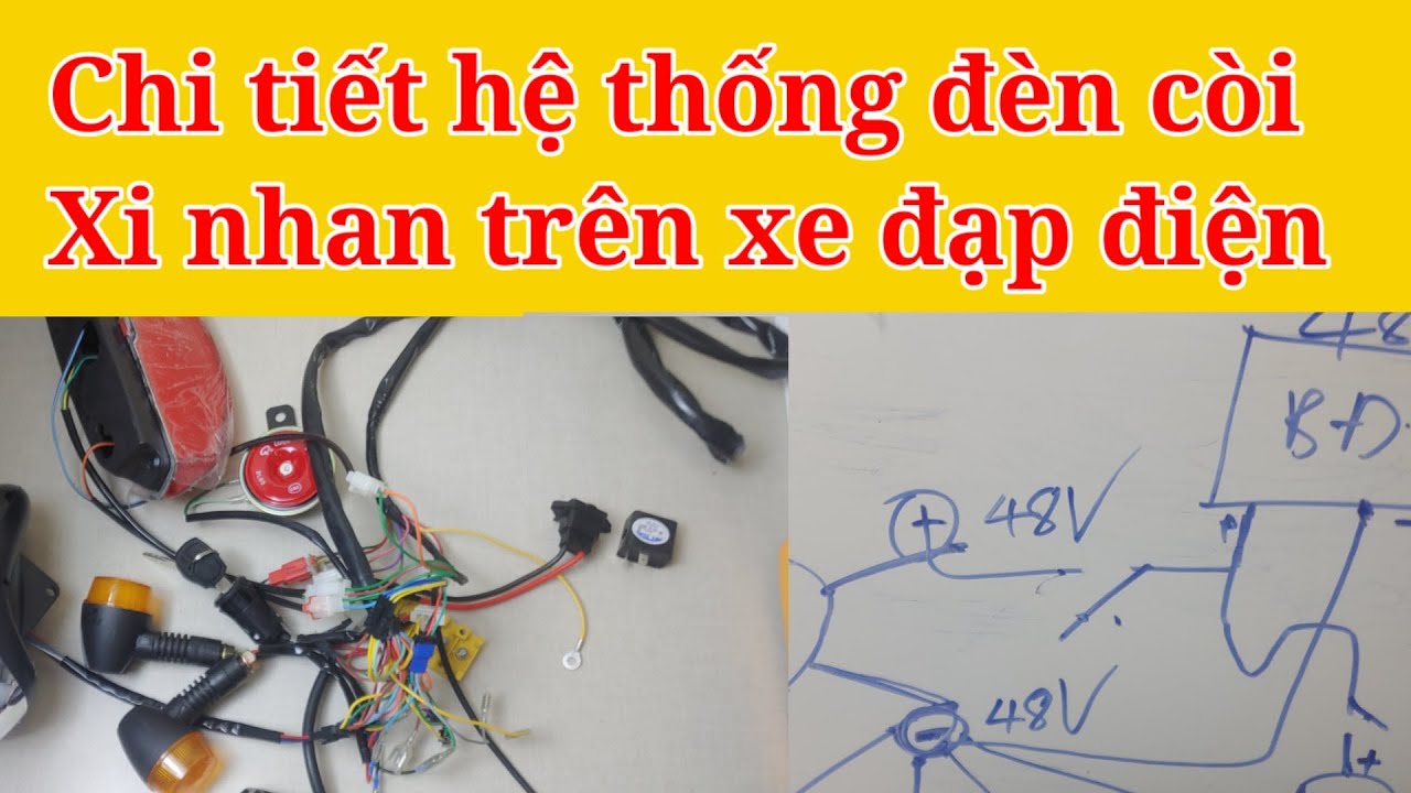 Hướng dẫn chi tiết hệ thống đèn còi xi nhan trên xe đạp điện | xe điện thiên phát