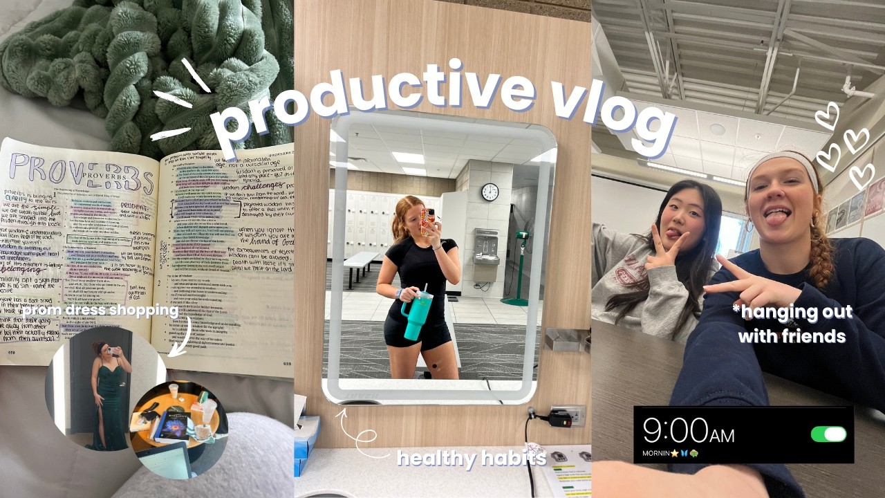 9 AM PRODUCTIVE DAY IN THE LIFE l getting work done, prom dresses, heathy habits, & more!