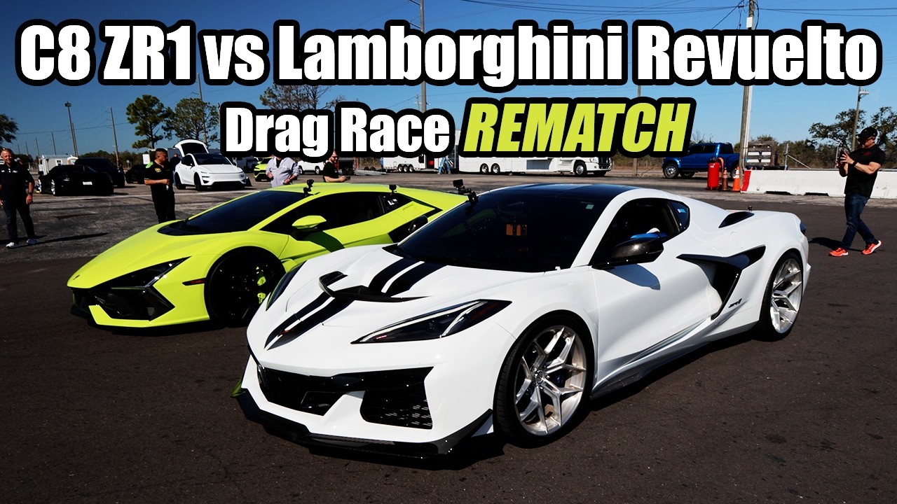 Сравнение Chevrolet C8 ZR1 и Lamborghini Revuelto: статистика разгона и ходовые характеристики (0...