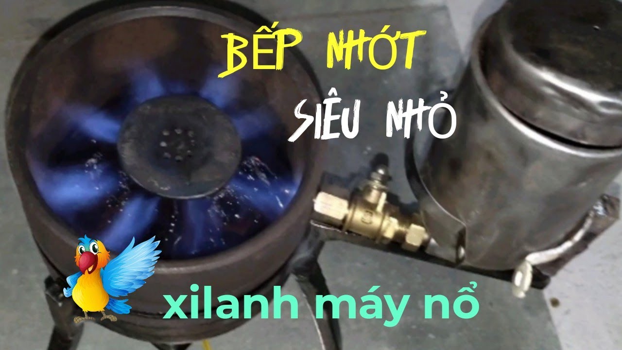 Bếp đun dầu thải làm bằng XI LANH MÁY NỔ 👍 chi tiết!