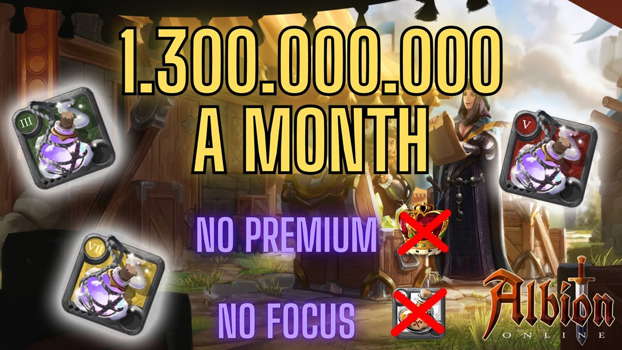 1.3 BILLION per MONTH without Premium or Focus - Albion Online Crafting