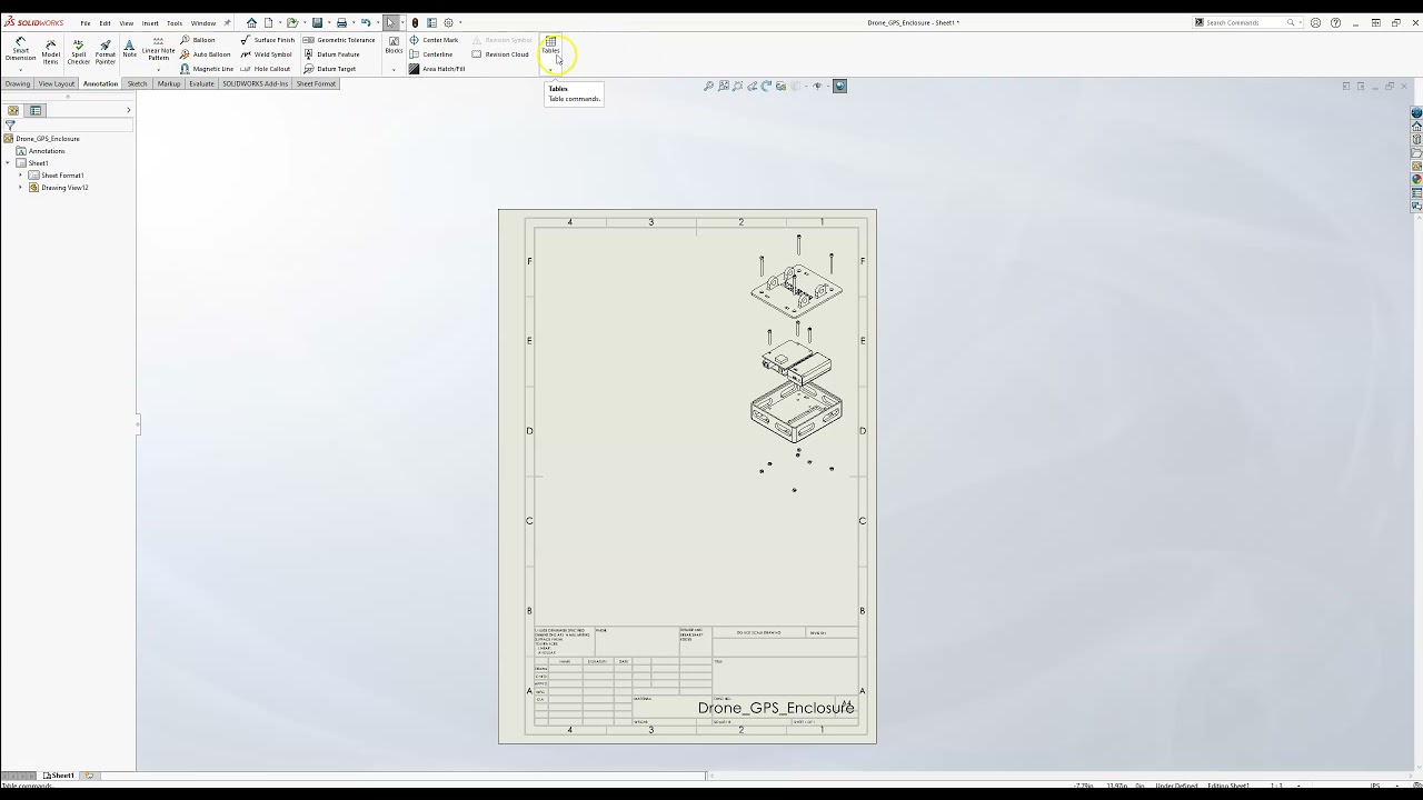 Чертеж SolidWorks — Разнесенный вид