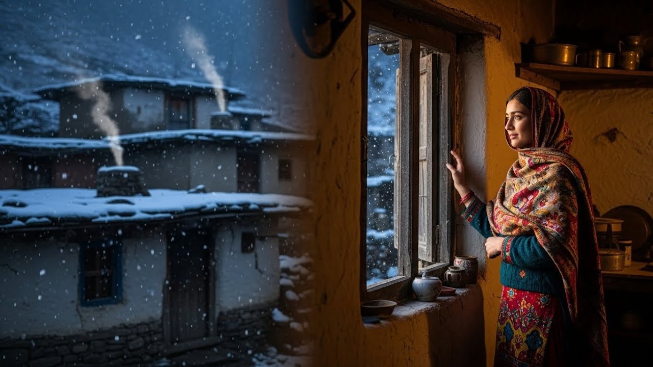 First Snow ❄️❄️❄️in AI Village | A Warm Winter Scene ❄️