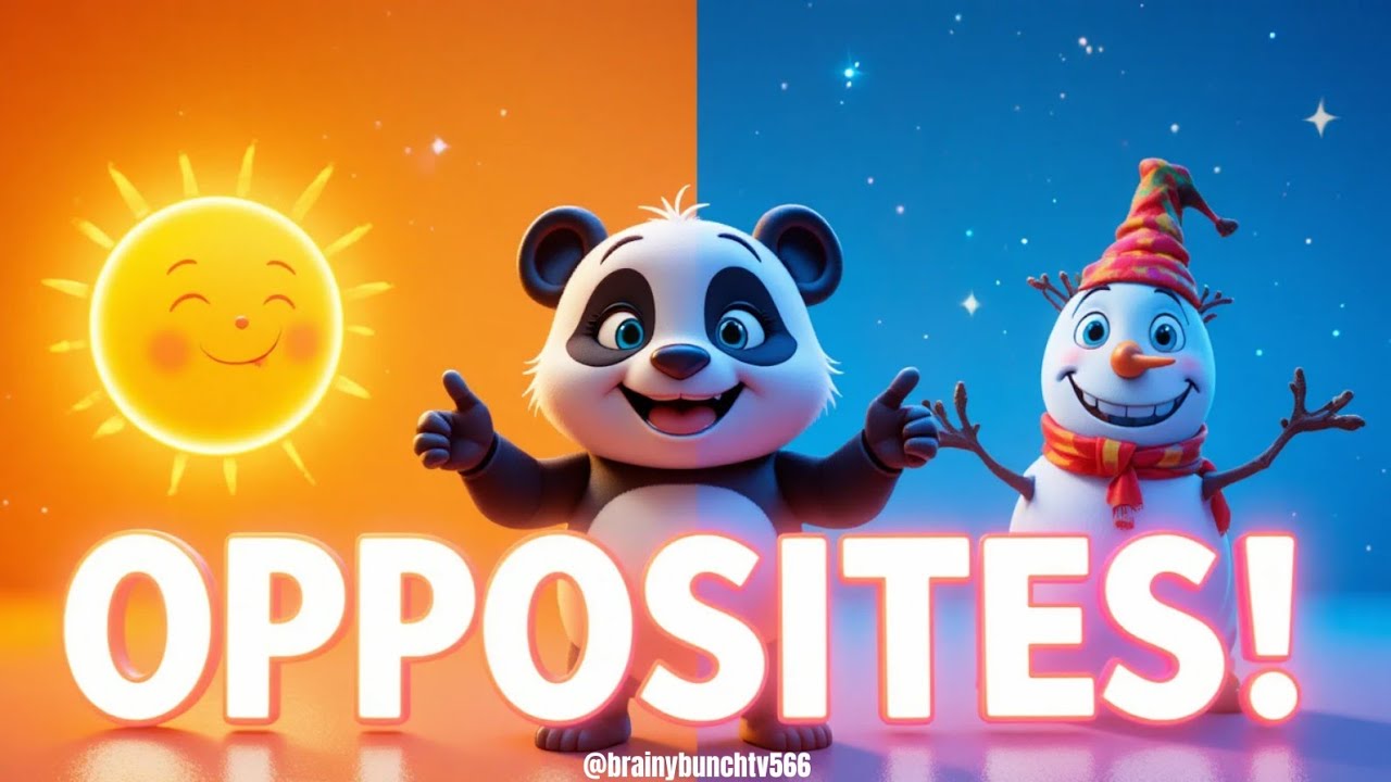 Opposites Song with Panda Pogo 🐼⬆️⬇️ | Hot & Cold, Big & Small, Fast & Slow | Brainy Bunch TV566