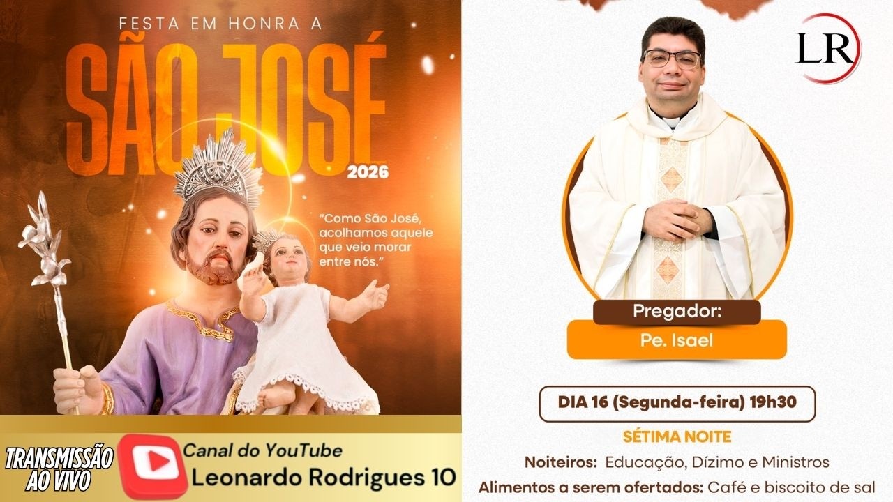 7ª NOITE | EDUCAÇÃO, DÍZIMO E MINISTROS | Pe. ISAEL BRITO | NOVENÁRIO SÃO JOSÉ