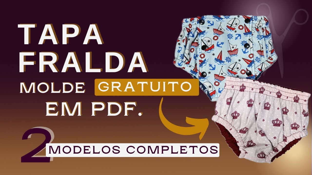 🟠TAPA FRALDA - Molde gratuito em PDF + passo a passo completo.