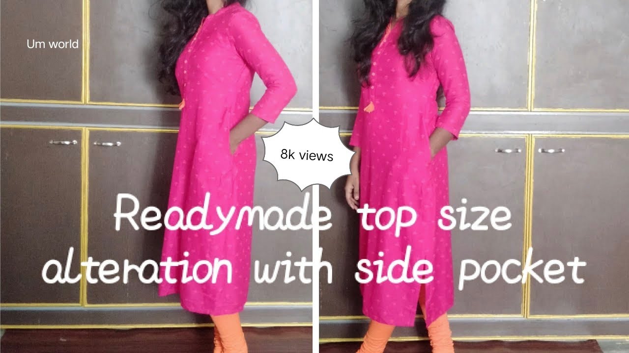 Readymade chudithar with side pocket alteration step by step - Tamil/free aaa vidu/salwar/kurthi