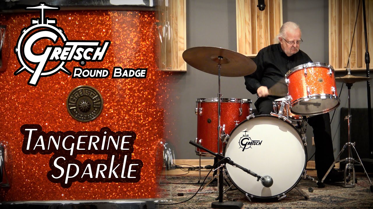 60s Gretsch Round Badge Drum Kit - Tangerine Sparkle