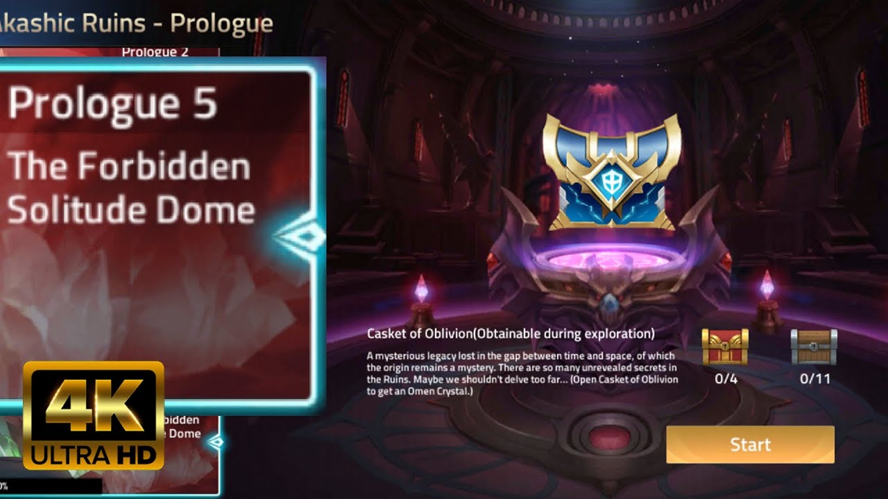 THE FORBIDDEN SOLITUDE DOME Akashic Ruins - Prologue 5 | Mobile Legend: Adventure Walkthrough