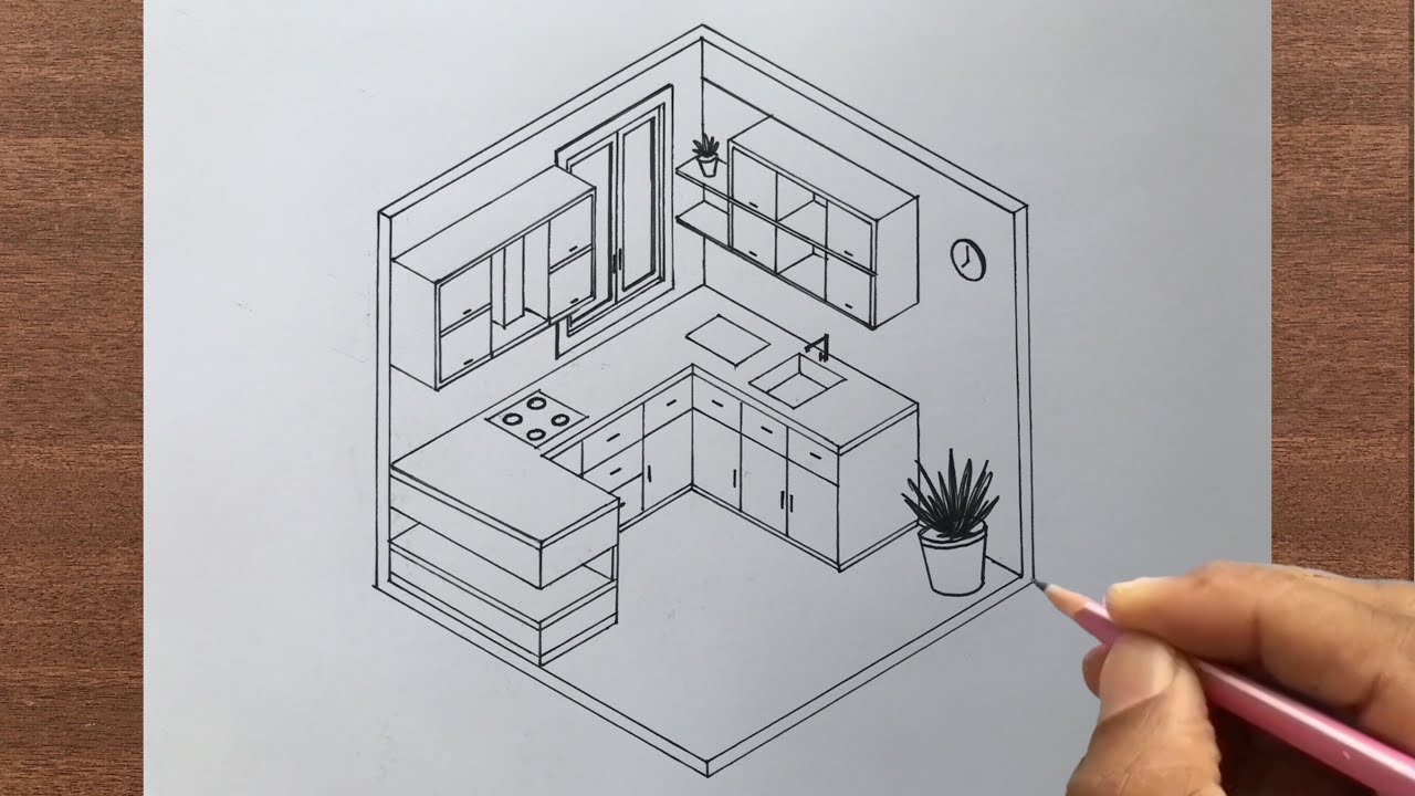 How to Draw an Isometric Kitchen
