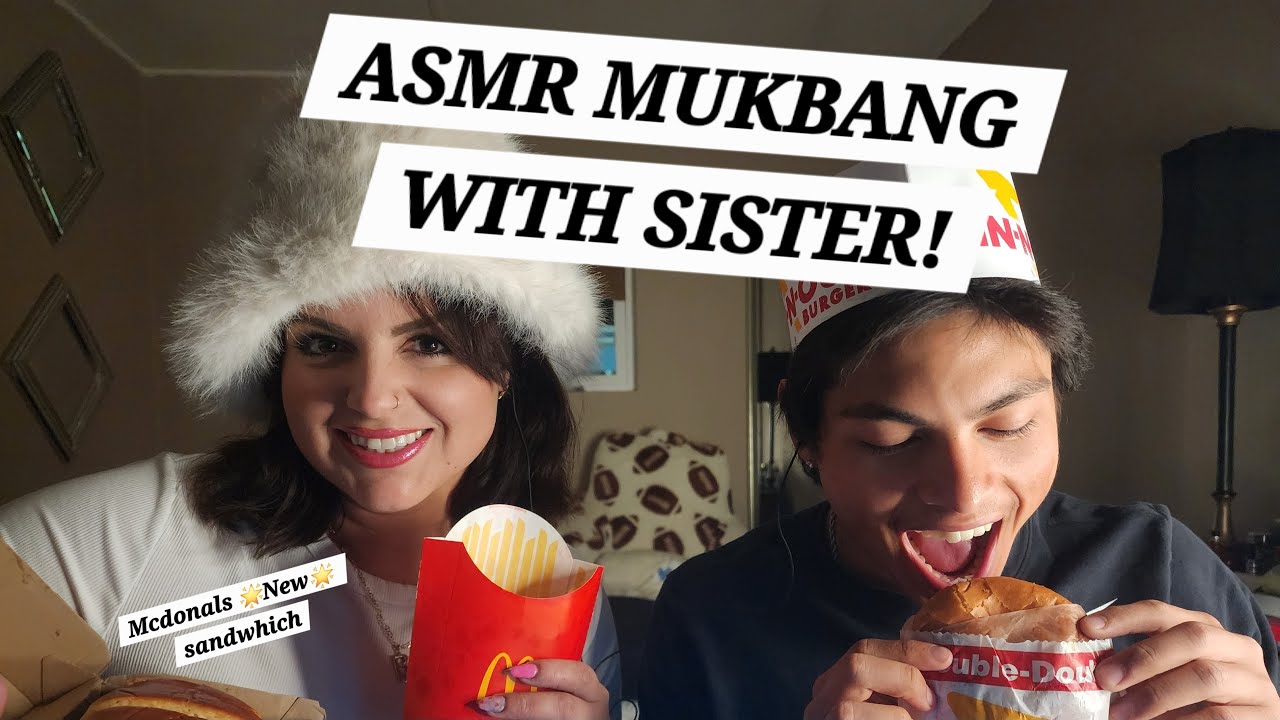 ASMR Mukbang WITH SISTER!(In-N-Out+McDonalds)