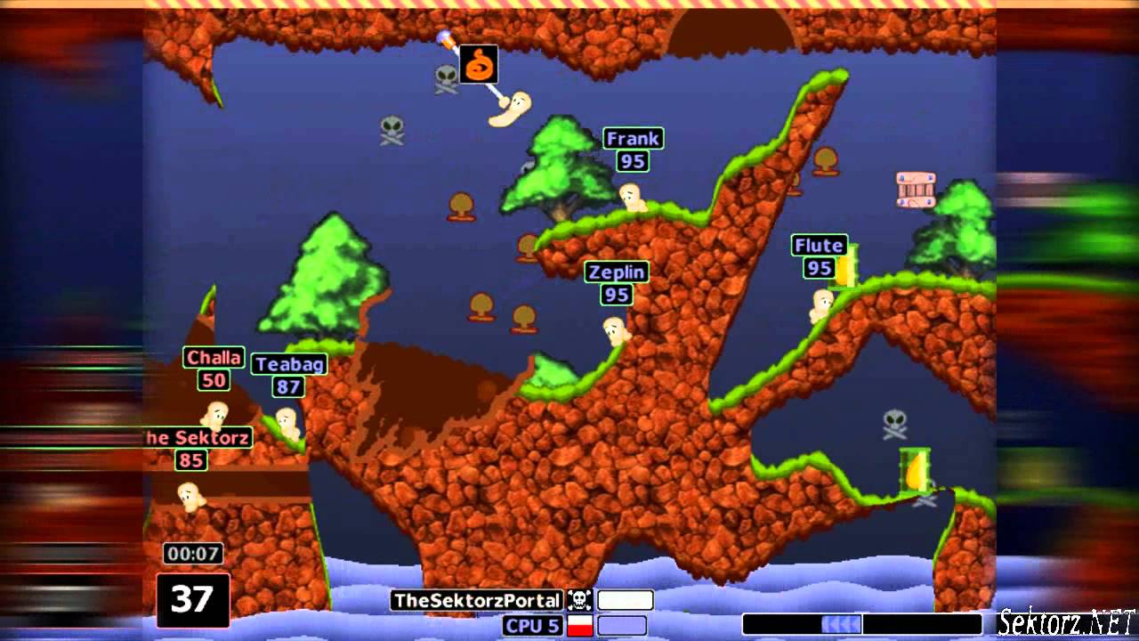 SektorzGaming :: Worms Armageddon (1999) :: GamePlay :: a 13 minute round