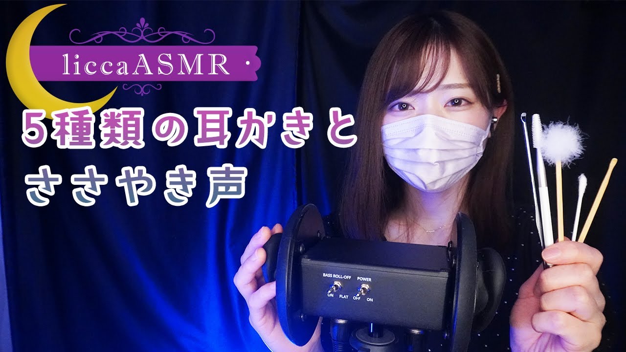【ASMR】5種類の耳かきとささやき声💤5 types of earwigs and whispers/5종류의 귀이개와 속삭임 소리