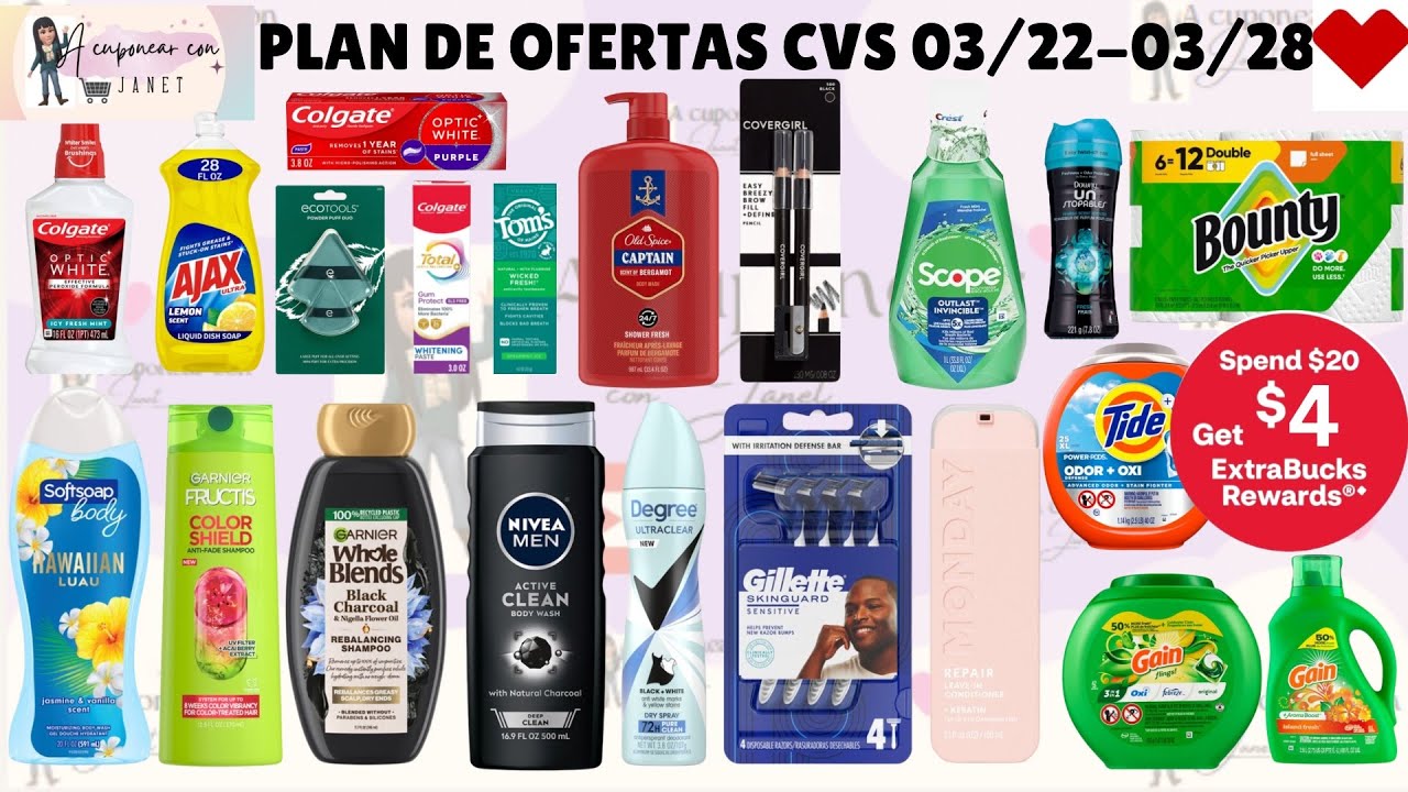 PLAN DE OFERTAS CVS MARZO 22-28 vamos por lo GRATIS usando cupones digitales 