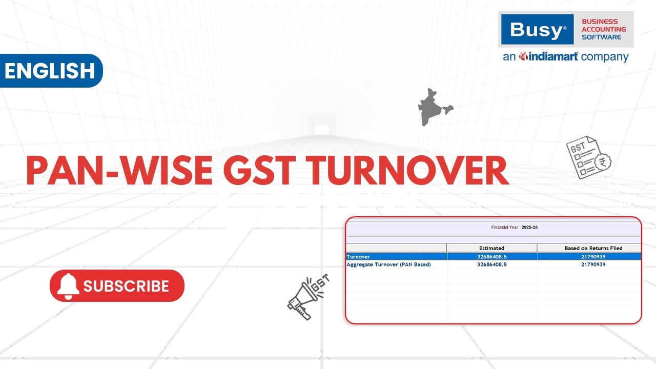 How to Check PAN-Wise Aggregate Turnover Without GST Portal | BUSY Software | English