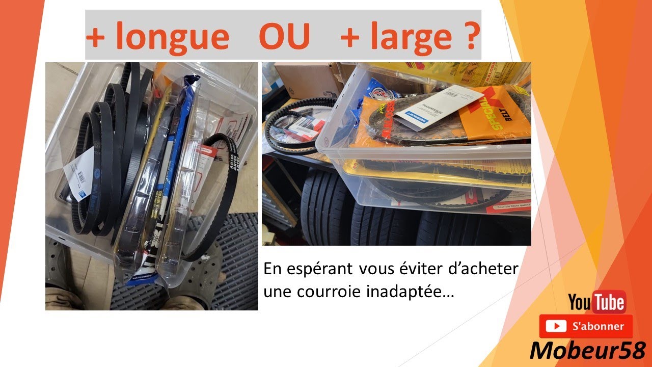 Courroies 103 SPX : longueurs/largeurs/épaisseurs/angles : Avantages/Inconvénients/Subtilités