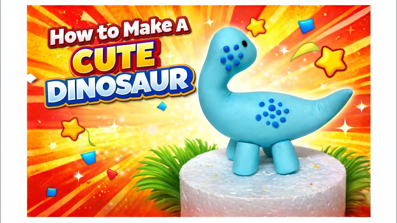How to Make a Cute Dinosaur Cake Topper | Easy Fondant Dinosaur Tutorial 🦕