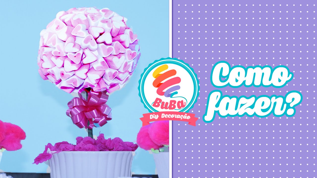 Como Fazer Topiaria de Marshmallow - Árvore de Marshmallow