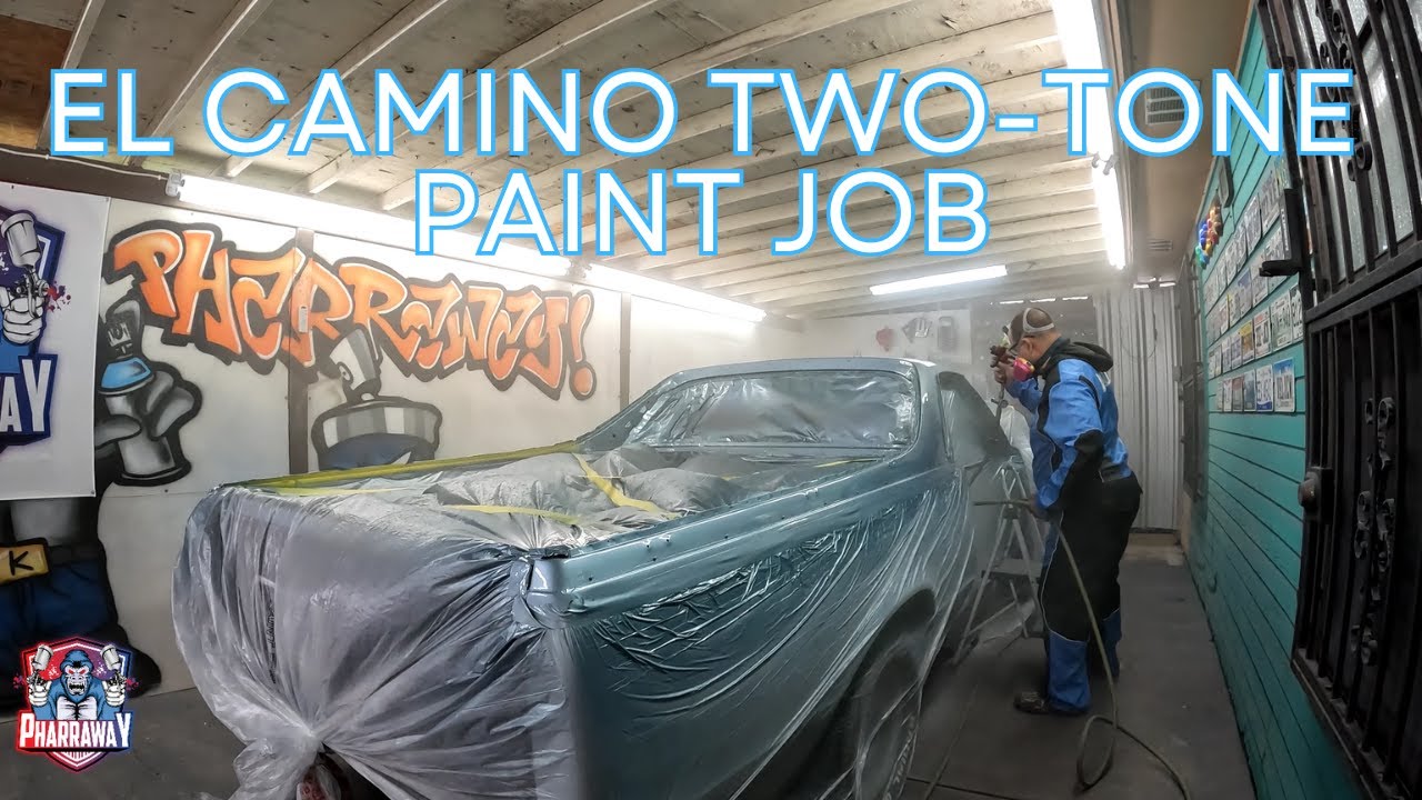 STARTING ON THE PAINT FOR THE EL CAMINO TWO TONE PAINT JOB