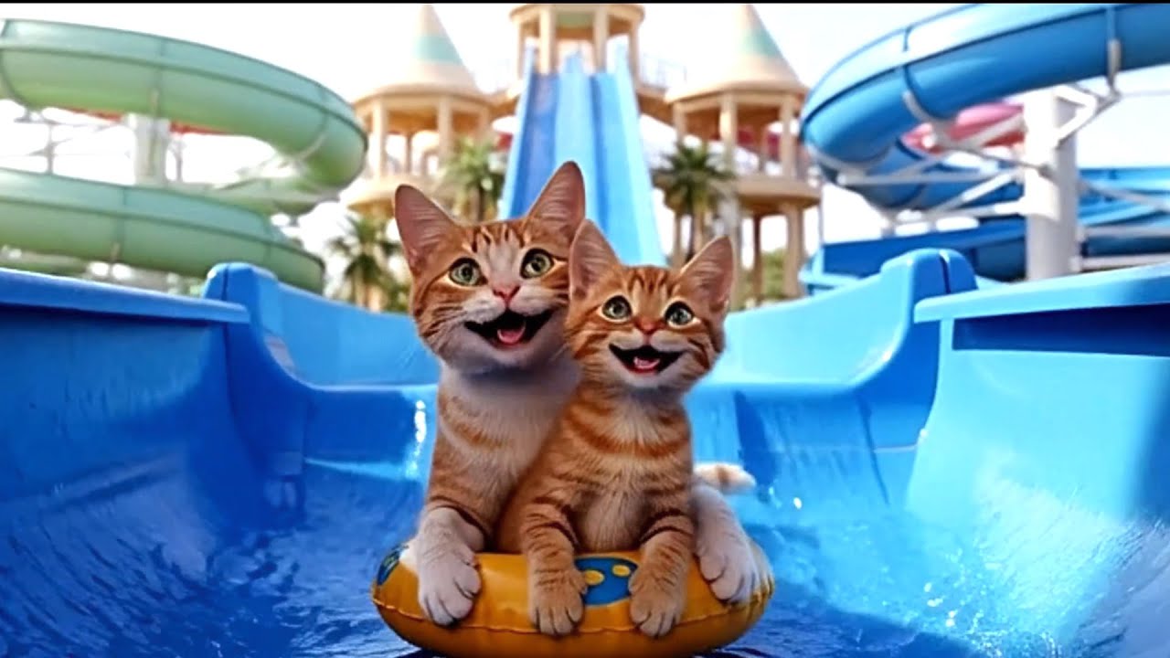 Mama cat and kitten on Donkey Cart | Ginger Kitten Helps Mama Cat|Ginger Kitten’s Movie Disaster🎬😱