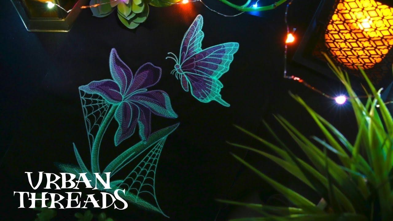 Embroidering with Glow Thread