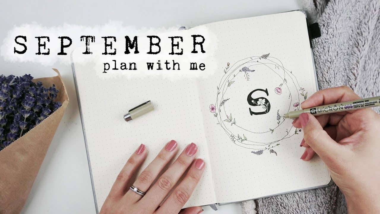 Bullet Journal Plan With Me September 2018: Woodland and Wildflowers Theme // PLANT BASED BRIDE