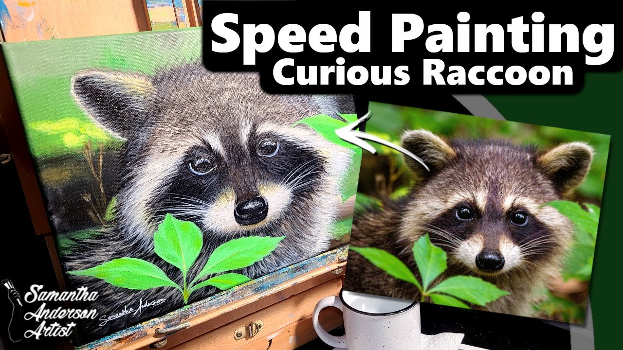Curious Racoon | Painting Time-Lapse