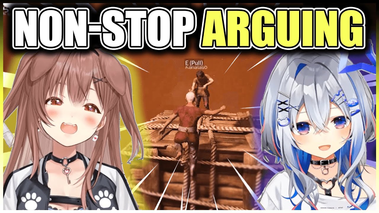 Kana☆Koro Chained Together Collab Was Actually a 1hr FreeTalk - Hololive Amane Kanata Inugami Korone